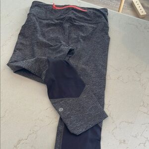 Lululemon Gray and Black Capri Leggings